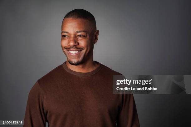 studio portrait of middle aged african american man - handsome middle aged man stock pictures, royalty-free photos & images