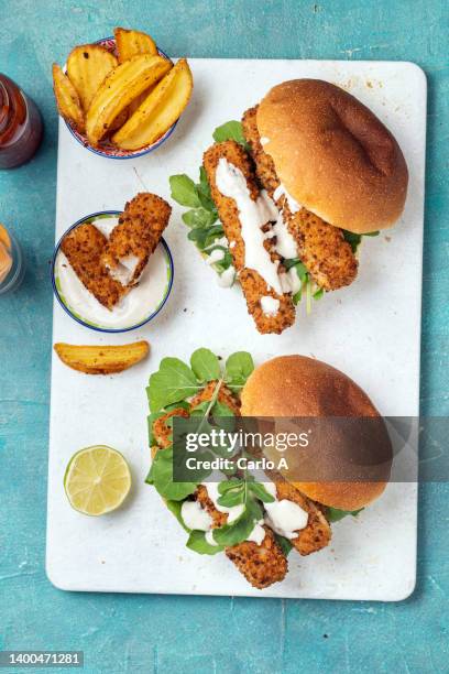 fish finger sandwich - fish stick stock pictures, royalty-free photos & images