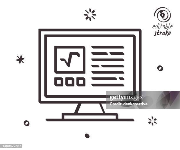 playful line illustration for formula array - solve math problem stock illustrations