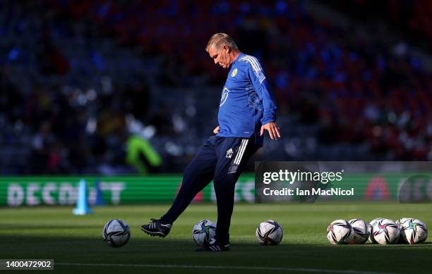 Chris Woods, Goalkeeping Coach of Scotland, during the warm up prior to kick off of the FIFA World Cup Qualifier match between Scotland and Ukraine...