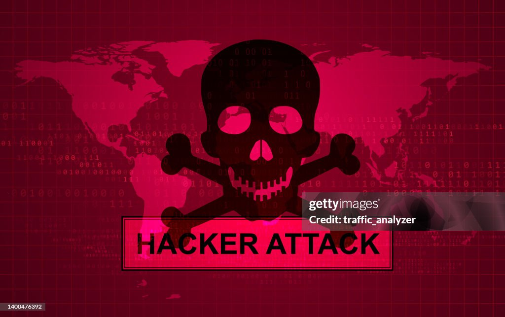 Jolly Roger Red Screen Hacker Attack High-Res Vector Graphic - Getty Images