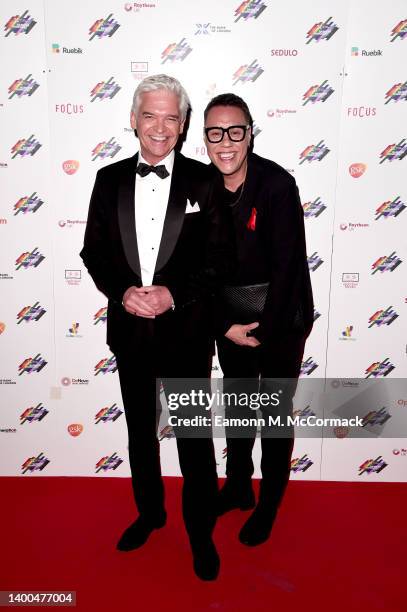 Phillip Schofield and Gok Wan attend the Rainbow Honours at 8 Northumberland Avenue on June 01, 2022 in London, England.