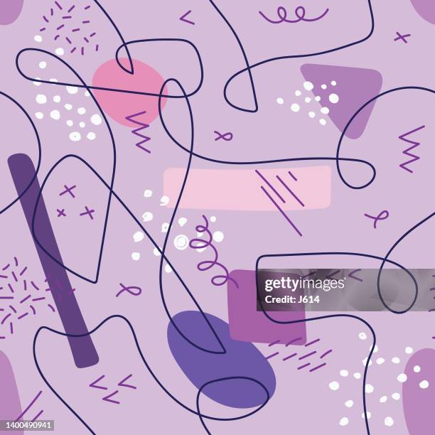 simple colorful scribble pattern - zigzag circle stock illustrations