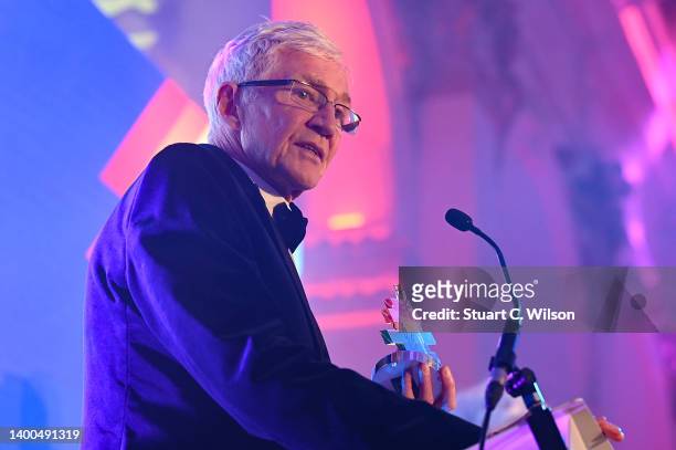 Paul O'Grady speaks on stage during the Rainbow Honours at 8 Northumberland Avenue on June 01, 2022 in London, England.