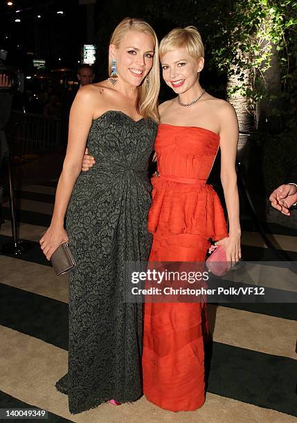 Actresses Busy Philipps and Michelle Williams attend the 2012 Vanity Fair Oscar Party Hosted By Graydon Carter at Sunset Tower on February 26, 2012...