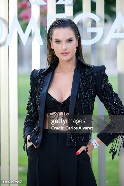 Model Alessandra Ambrosio attends the OMEGA 'Her Time' party at the Liria Palace on June 01, 2022 in Madrid, Spain.