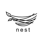 nest illustration logo