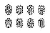 Fingerprint Line Icons Editable Stroke