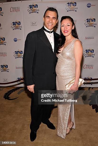 Actor Adrian Paul and wife Meilani arrive at Norby Walters' 22nd Annual Night Of 100 Stars Viewing Gala at the Beverly Hills Hotel on February 26,...
