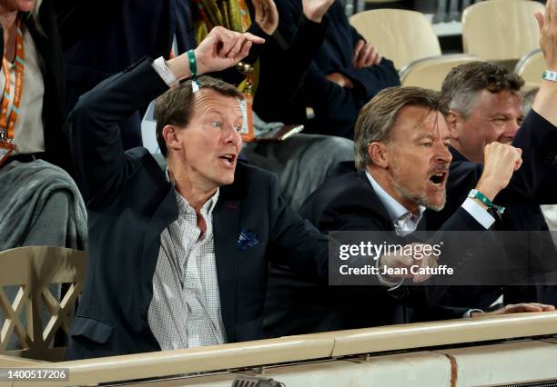 Prince Joachim of Denmark cheers for Holger Rune of Denmark during his quarter-final night session match against Casper Ruud of Norway on day 11 of...