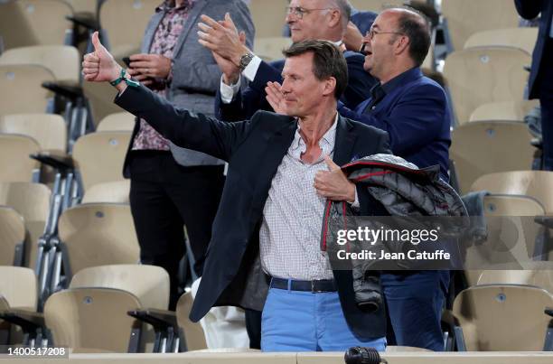 Prince Joachim of Denmark cheers for Holger Rune of Denmark during his quarter-final night session match against Casper Ruud of Norway on day 11 of...