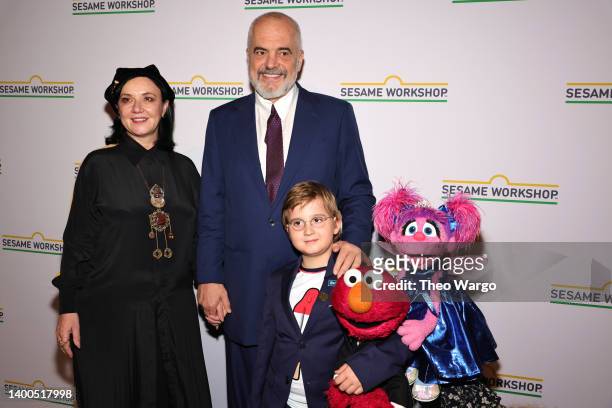 Linda Rama, Prime Minister of Albania Edi Rama and Zaho Rama attends the 2022 Sesame Workshop Benefit Gala at Cipriani 42nd Street on June 01, 2022...