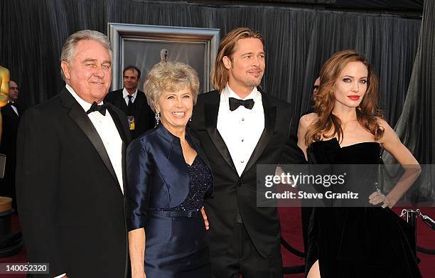 Bill Pitt ,Jane Pitt, Brad Pitt and Angelina Jolie arrives at the 84th Annual Academy Awards at Grauman's Chinese Theatre on February 26, 2012 in...