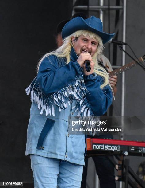 Oliver Tree performs on the Blue Stage during Boston Calling Music Festival on May 27, 2022 in Boston, Massachusetts.