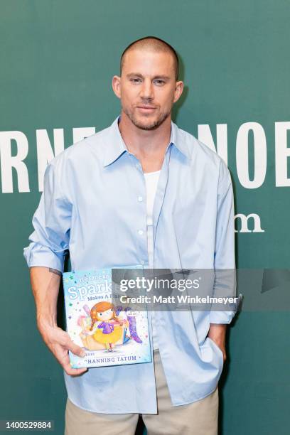 Channing Tatum poses for a photo before he signs copies of his new children's book "The One and Only Sparkella Makes A Plan" at Barnes & Noble at The...