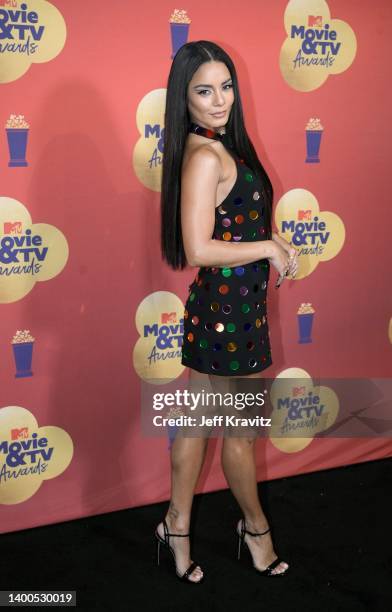 Host Vanessa Hudgens at the 2022 MTV Movie & TV Awards press day at Barker Hangar on June 01, 2022 in Santa Monica, California.