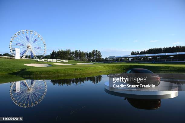 General view of the 18th green during Day One of the Porsche European Open at Green Eagle Golf Course on June 02, 2022 in Hamburg, Germany.