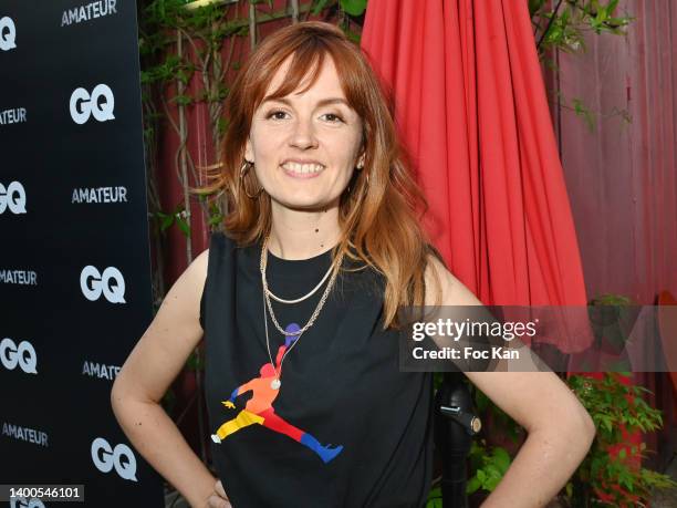 Actress Justine Le Pottier attend the premiere screening of "Amateur Saison 2" hosted by GQ France at Bar à Bulles of Moulin Rouge on June 1st, 2022...