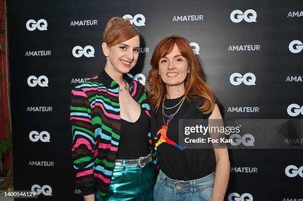 Melo Coco and Justine Le Pottier attend the premiere screening of "Amateur Saison 2" hosted by GQ France at Bar à Bulles of Moulin Rouge on June 1st,...