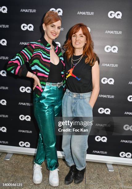 Melo Coco and Justine Le Pottier attend the premiere screening of "Amateur Saison 2" hosted by GQ France at Bar à Bulles of Moulin Rouge on June 1st,...