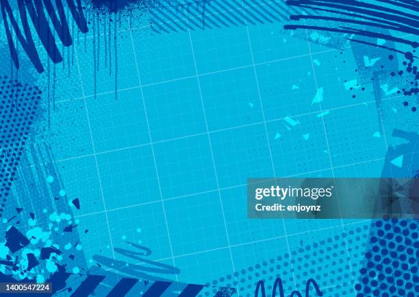 blue grunge craft frame design - birthday celebration background stock illustrations