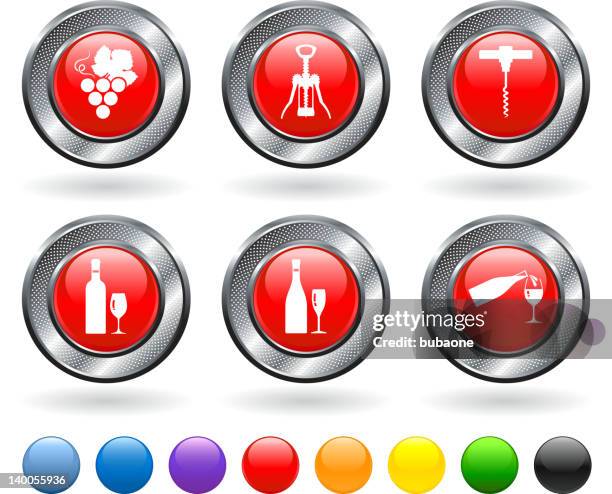 wine royalty free vector icon set - red wine pour stock illustrations