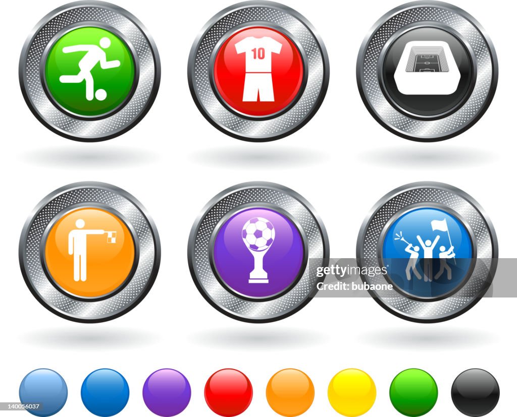 Soccer symbols royalty free vector icon set