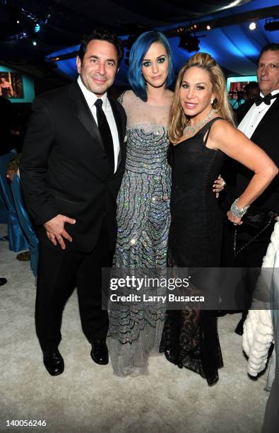 Dr.Paul Nassif, singer Katy Perry and TV personality Adrienne Maloof attend the 20th Annual Elton John AIDS Foundation Academy Awards Viewing Party...