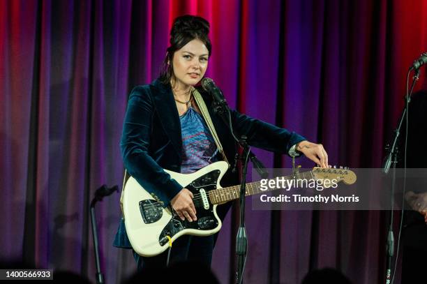 Angel Olsen performs during Reel To Reel: Big Time: A Film by Kimberly Stuckwisch and Angel Olsen at The GRAMMY Museum on June 01, 2022 in Los...