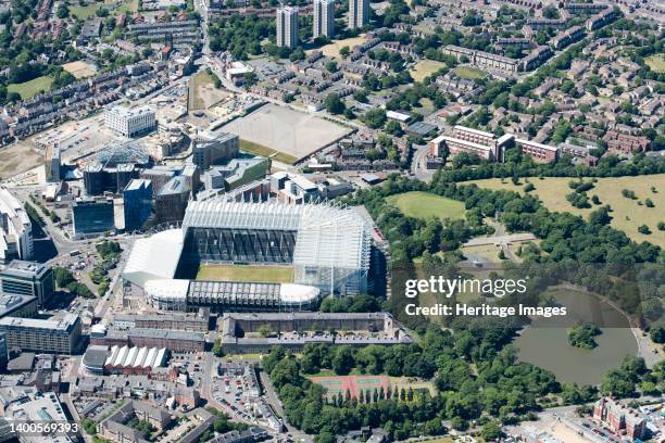 St James' Park, the football ground of Newcastle United, Newcastle Upon Tyne, 2018. Artist Emma Trevarthen.