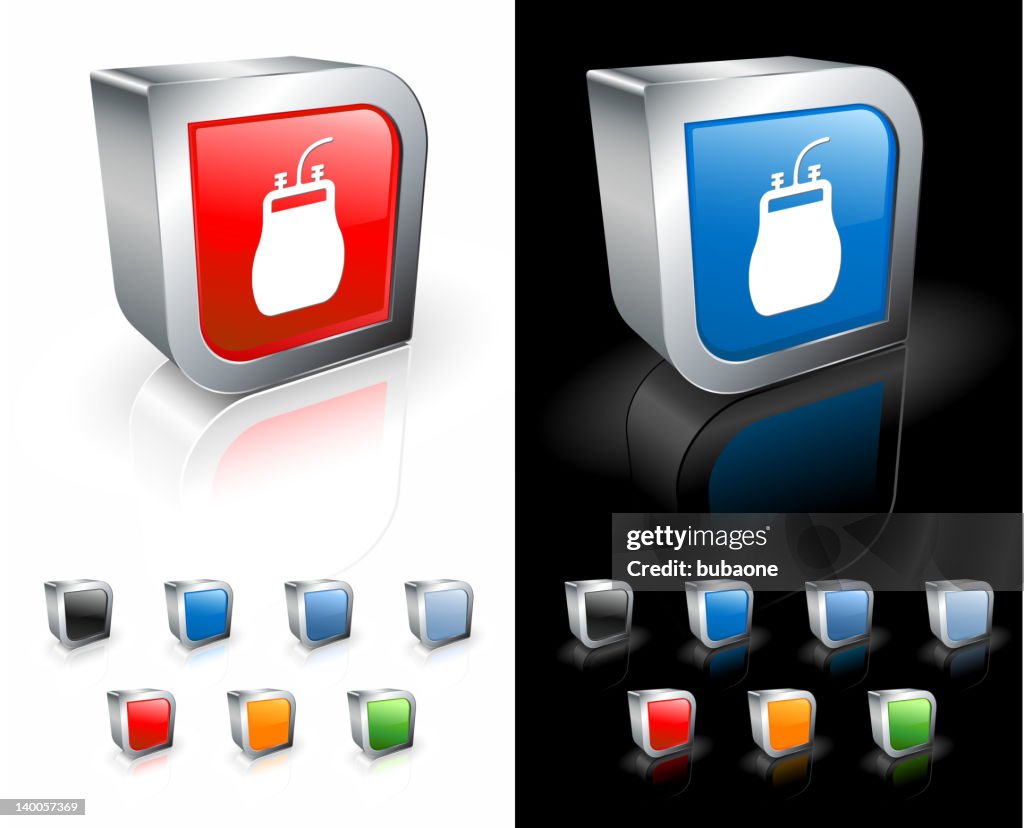 Blood IV bag 3D royalty free vector art