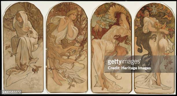 The Seasons, 1897. Artist Alphonse Mucha.