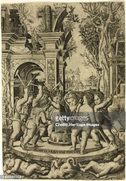 Fate of the Evil Tongue, c.1507. Artist Nicoletto da Modena.