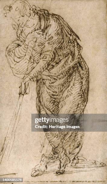 Standing Figure Leaning on a Staff, c.1510. Artist Piero di Cosimo.