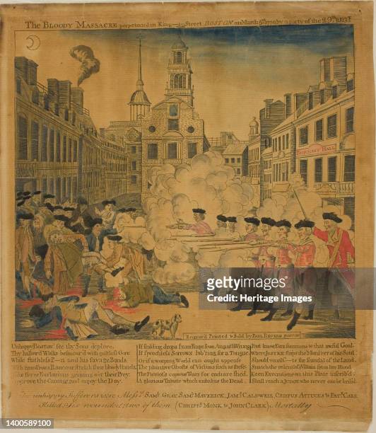 The Boston Massacre, 1770. Artist Paul Revere.