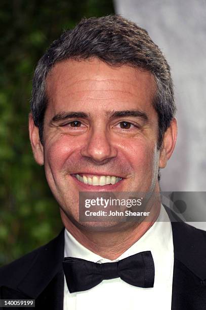 Personality Andy Cohen arrives at the 2012 Vanity Fair Oscar Party hosted by Graydon Carter at Sunset Tower on February 26, 2012 in West Hollywood,...