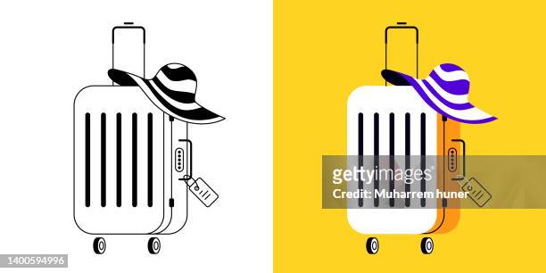 vector illustration about going on vacation, vacation preparation, and vacation booking. - sun hat stock illustrations