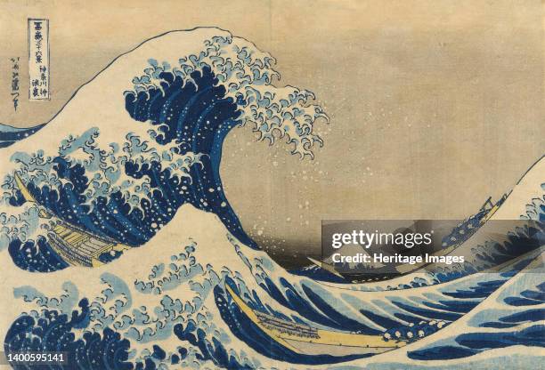 Under the Wave off Kanagawa , also known as The Great Wave, from the series "Thirty-Six Views of Mount Fuji ", Japan, 1830/33. Artist Hokusai.