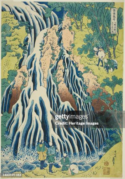 Kirifuri Falls at Mount Kurokami in Shimotsuke Province , from the series "A Tour of Waterfalls in Various Provinces ", Japan, c. 1833. Artist...