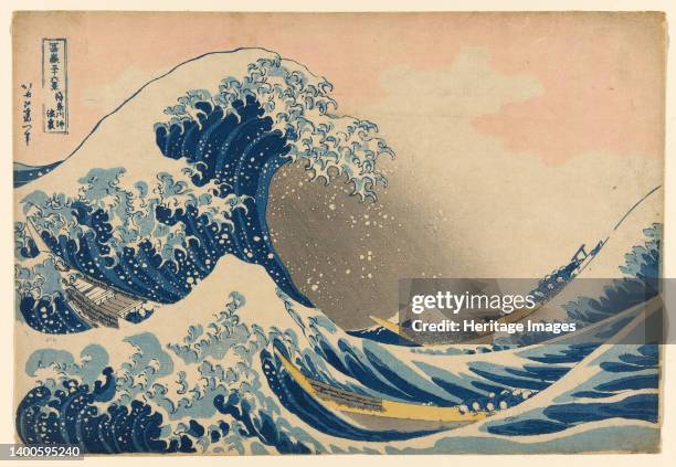 Under the Wave off Kanagawa , also known as The Great Wave, from the series "Thirty-Six Views of Mount Fuji ", Japan, 1830/33. Artist Hokusai.