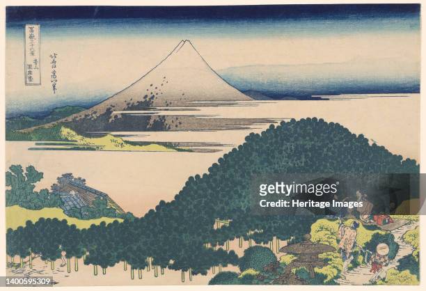 Cushion Pine Tree at Aoyama , from the series "Thirty-six Views of Mount Fuji ", Japan, c. 1830/33. Artist Hokusai.