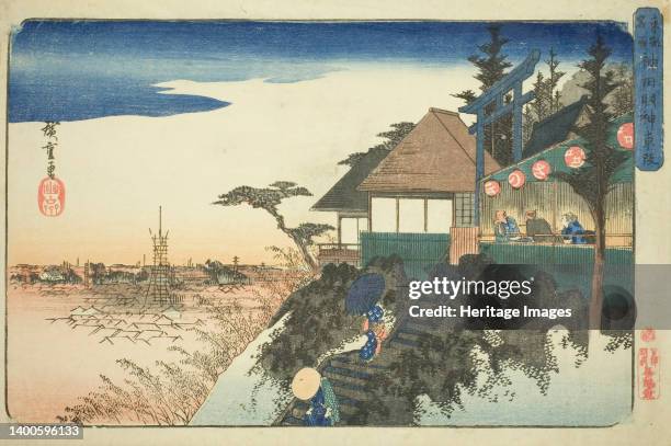 Eastern Ascent to the Kanda Myojin Shrine , from the series "Famous Places in the Eastern Capital ", c. 1832/38. Artist Ando Hiroshige.