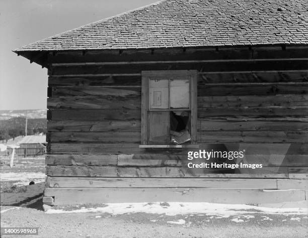 Detail of occupied house. Widtsoe, Utah. Artist Dorothea Lange.