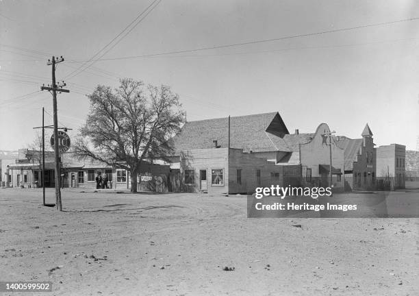 Main street and town center. Escalante, Utah. Artist Dorothea Lange.