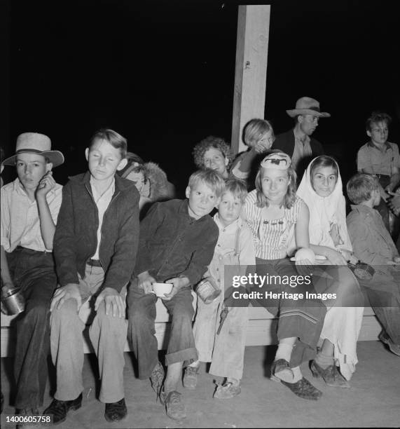 Halloween party at Shafter migrant camp, California. Artist Dorothea Lange.