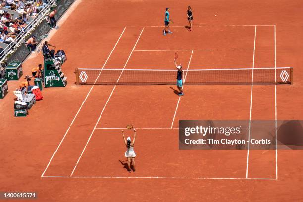 Ena Shibahara of Japan and Wesley Koolhof of The Netherlands celebrate winning the Mixed Doubles Final against Ulrikke Eikeri of Norway and Joran...