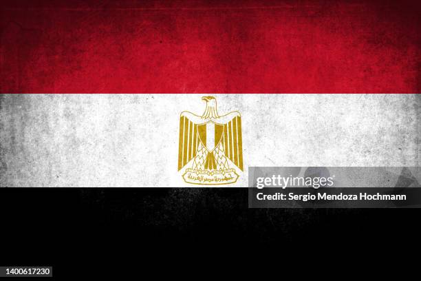 flag of egypt with a grunge texture - egyptian flag stock pictures, royalty-free photos & images