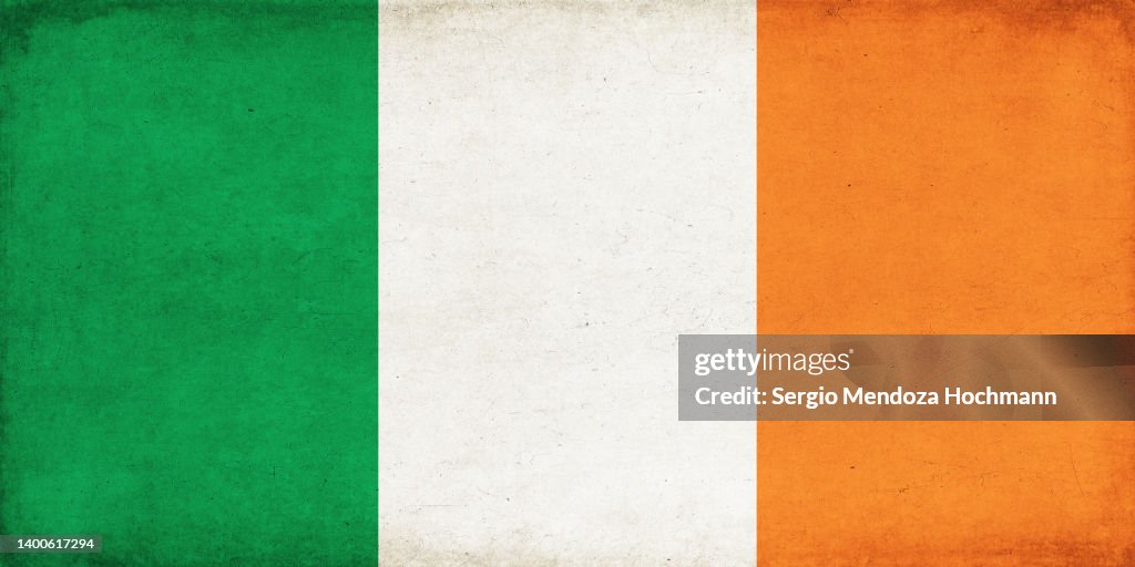 Flag of Ireland with a grunge texture