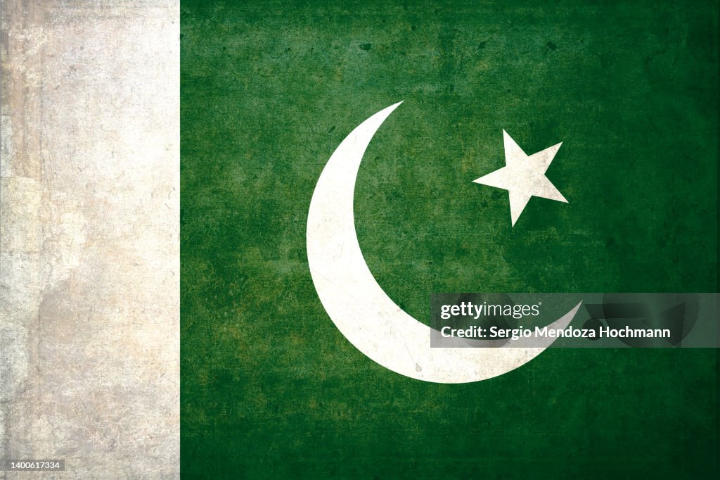 Flag of Pakistan with a grunge texture
