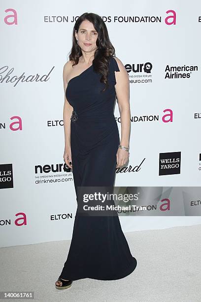 Julia Ormond arrives at the 20th Annual Elton John AIDS Foundation Academy Awards viewing party held across the street from the Pacific Design Center...